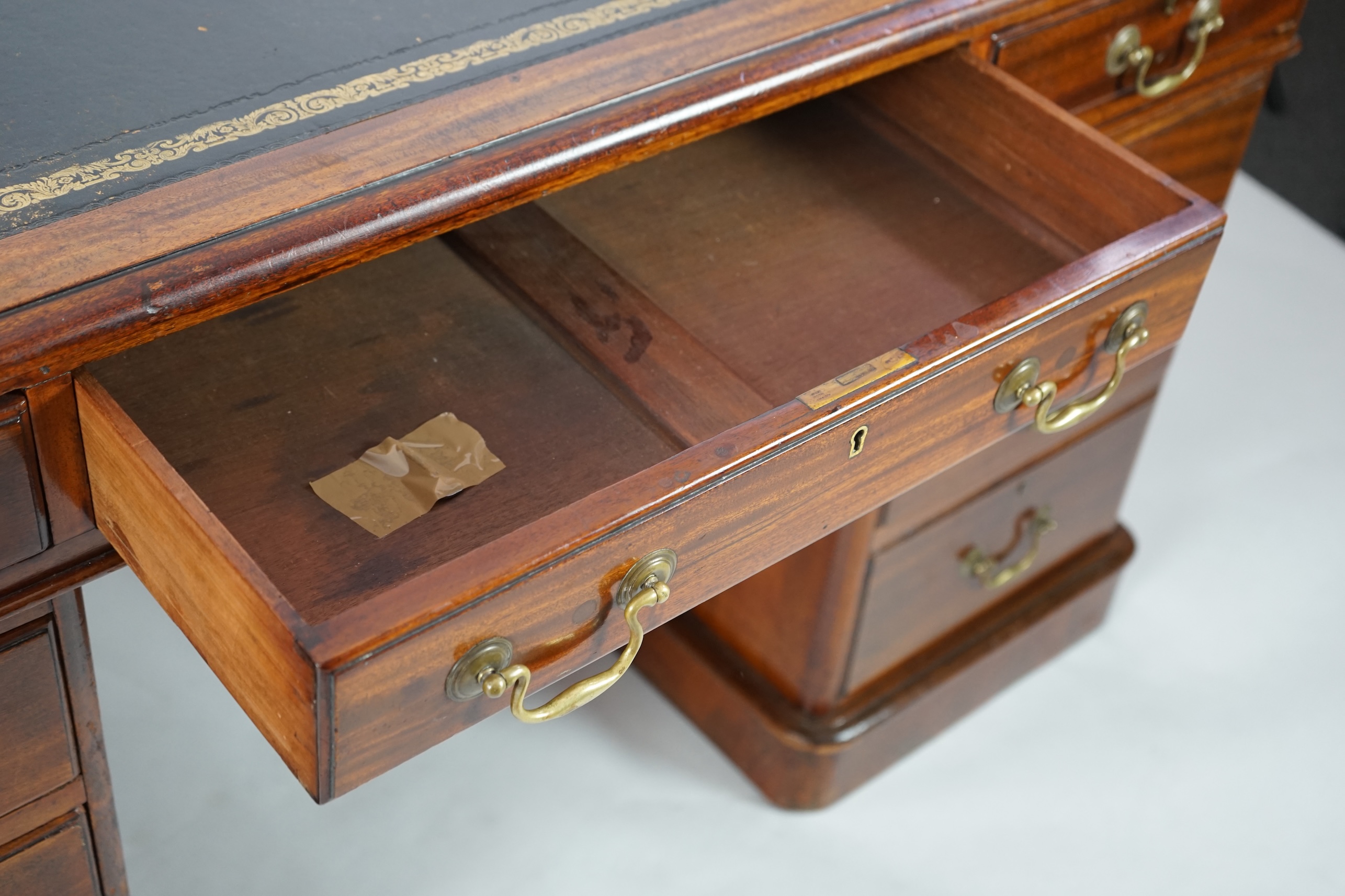 A Victorian mahogany partner's desk